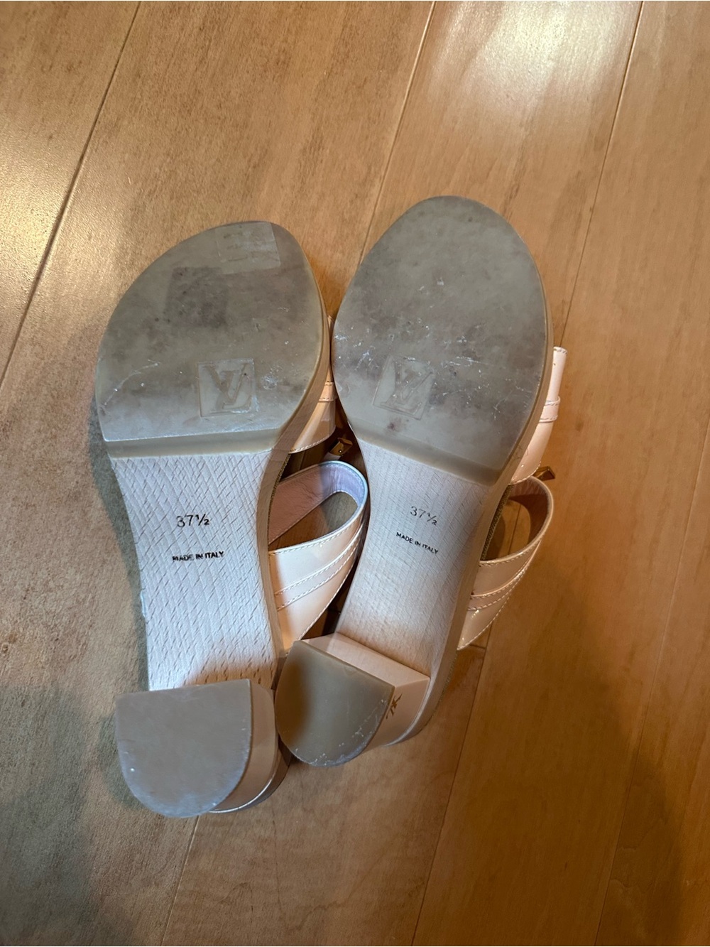 Louis Vuitton Pink Opalescent Block Heel Sandals - Picture 5 of 5